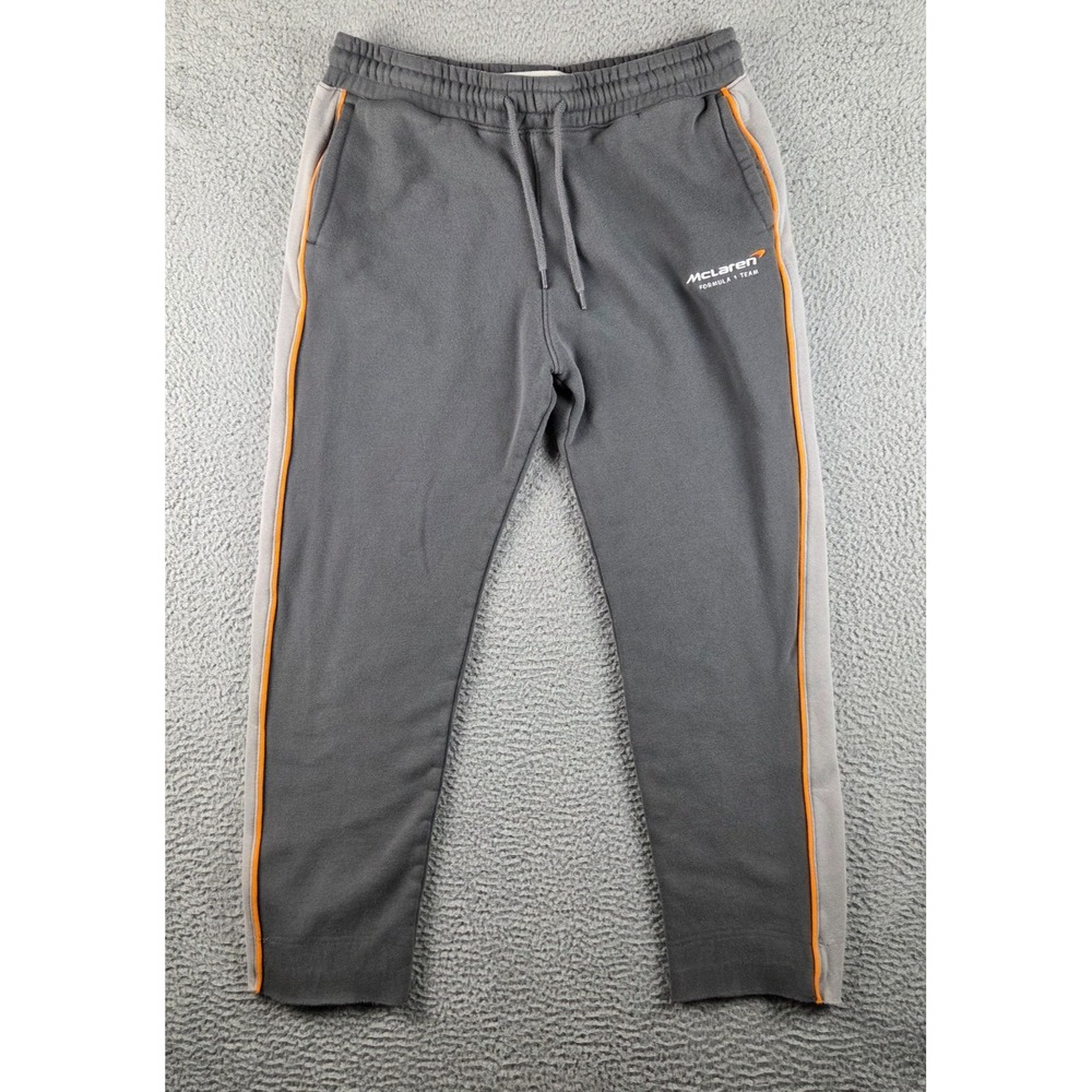 Hollister McLaren Formula 1 Team Warm Baggy Mens Large Gray Sweatpants Logo